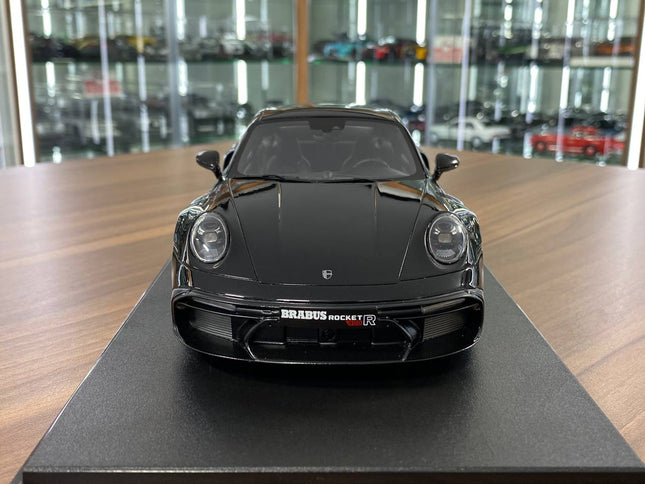 GT Spirit Porsche 911 BRABUS 900 Rocket R 1:18 Resin Model Black - studio product photo of the scale model