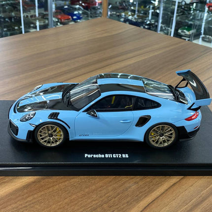 GT Spirit Porsche 911 (991.2) GT2 RS 1:18 Gulf Blue Limited Edition Diecast Model Car - collector edition scale model