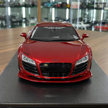 GT Spirit 1/18 Audi R8 LBWK 2022 Red Resin Model Car - studio product photo of the scale model