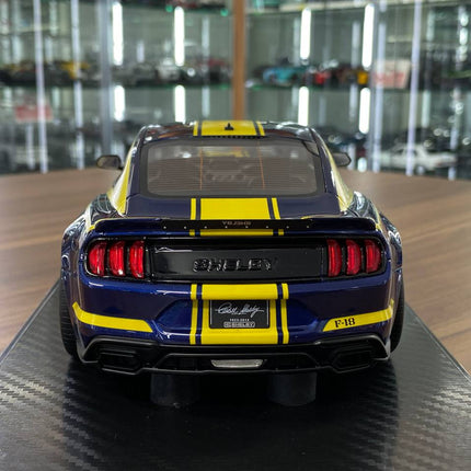 GT Spirit 1/18 Ford Mustang Shelby Super Snake 2021 Blue/Yellow Stripes Limited Edition - premium collector scale model