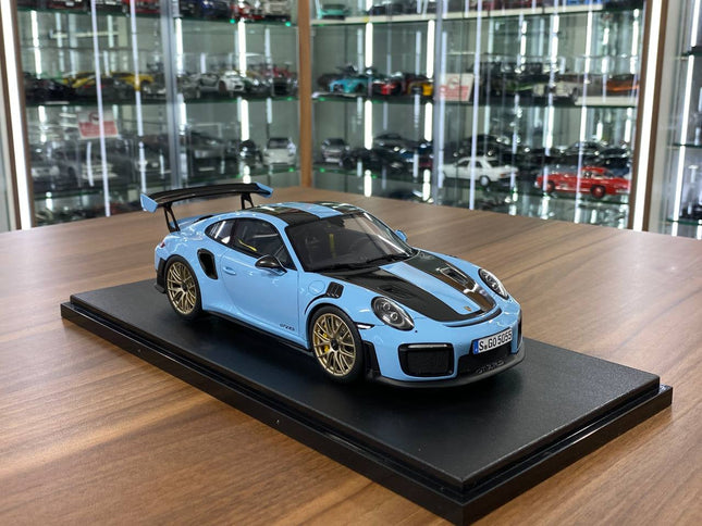 GT Spirit Porsche 911 (991.2) GT2 RS 1:18 Gulf Blue Limited Edition Diecast Model Car - detailed collector display model