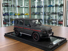 MotorHelix Mercedes-Benz G63 AMG W463 2021 1:18 Carbon Black Resin Model Car No Opening - detailed collector display model