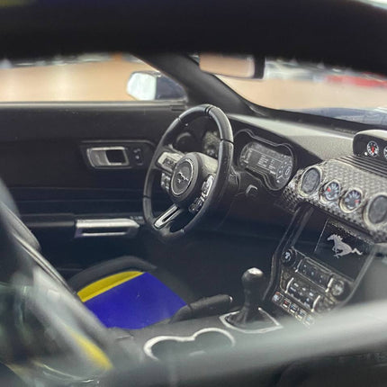 GT Spirit 1/18 Ford Mustang Shelby Super Snake 2021 Blue/Yellow Stripes Limited Edition - showroom-quality model replica