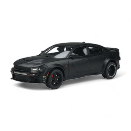 GT Spirit Dodge Charger SRT Hellcat Wide Body 1:18 Diecast Model Car Black - studio product photo of the scale model