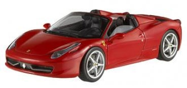 Red Ferrari diecast model car 1:18 scale convertible with detailed interior