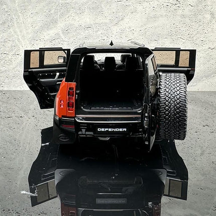Almost Real Land Rover Defender 110 30th Anniversary Orange Black 1:18 Diecast Model Car - showroom-quality model replica