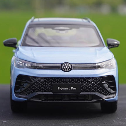 Original Factory SAIC Volkswagen Tiguan L Pro 2024 Blue 1:18 Diecast Model Car - scale model for display