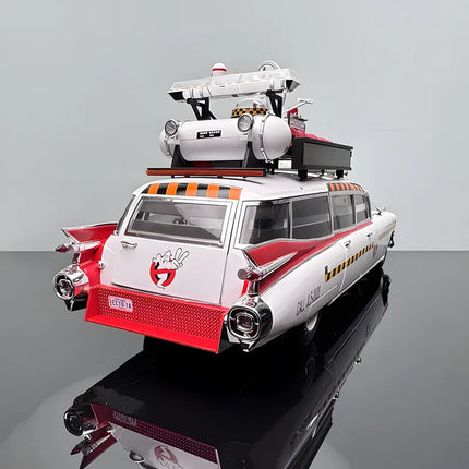 Hot Wheels Ghostbusters ECTO-1 Ghost Fine Edition 1:18 Diecast Model Car - premium collector scale model