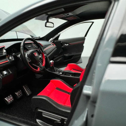 LCD Model Honda Civic Type R FK8 Cement Gray Limited 1:18 Diecast Model Car - showroom-quality model replica