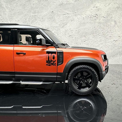 Almost Real Land Rover Defender 110 30th Anniversary Orange Black 1:18 Diecast Model Car - detailed model car replica