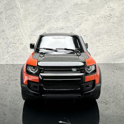 Almost Real Land Rover Defender 110 30th Anniversary Orange Black 1:18 Diecast Model Car - collector display piece