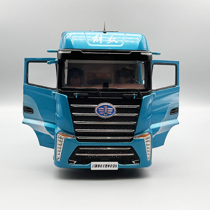 YX Car Model Jiefang J7 Traction Head Transport Truck Blue 1:24 Diecast Model Truck - scale model for display