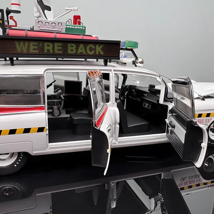 Hot Wheels Ghostbusters ECTO-1 Ghost Fine Edition 1:18 Diecast Model Car - collector edition scale model