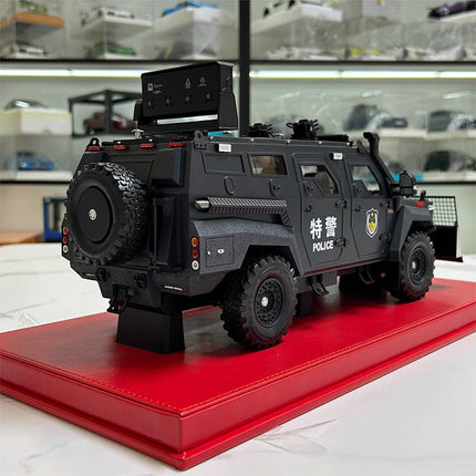 MB Jilong Explosion proof Evacuation Vehicle Static Special Police 1:18 Resin Model Car - premium scale model collectible