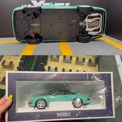 Norev Porsche 911 Carrera 4 Silver 1:18 Diecast Model Car - collector display piece
