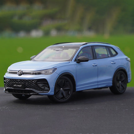Original Factory SAIC Volkswagen Tiguan L Pro 2024 Blue 1:18 Diecast Model Car - detailed collector display model
