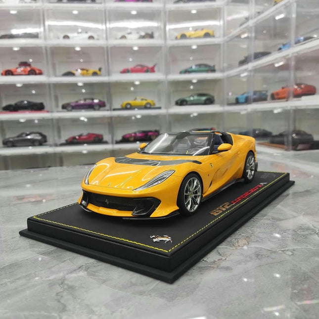 BBR Ferrari 812 Competizione Leclerc Yellow 1:18 Resin Model Car - detailed collector display model