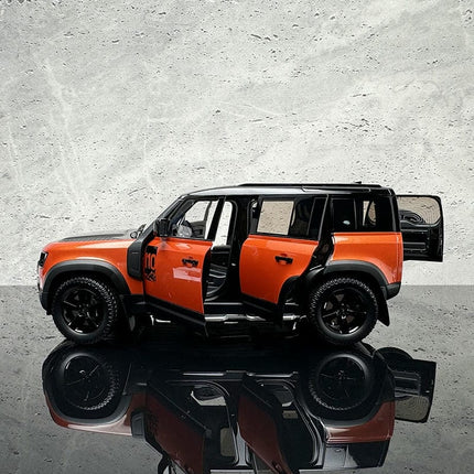 Almost Real Land Rover Defender 110 30th Anniversary Orange Black 1:18 Diecast Model Car - collectible scale model car