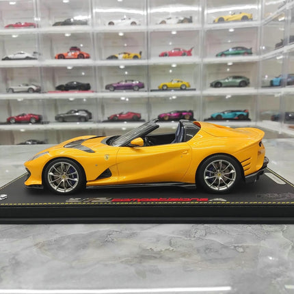 BBR Ferrari 812 Competizione Leclerc Yellow 1:18 Resin Model Car - studio product photo of the scale model