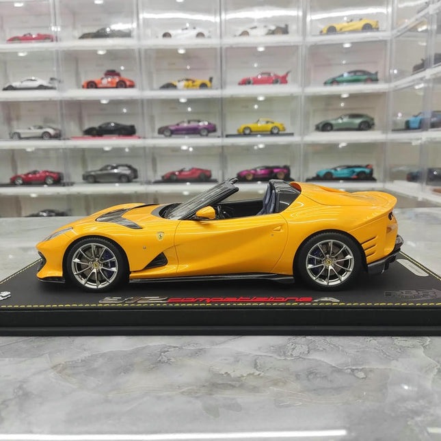 BBR Ferrari 812 Competizione Leclerc Yellow 1:18 Resin Model Car - studio product photo of the scale model