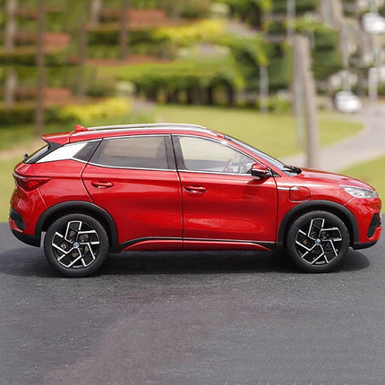 YX Car Model BYD Yuan PLUS EV Red 1:18 Diecast Model Car - studio product photo of the scale model