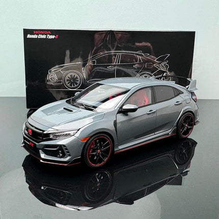 LCD Model Honda Civic Type R FK8 Cement Gray Limited 1:18 Diecast Model Car - detailed collector display model