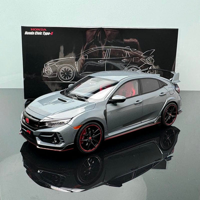 LCD Model Honda Civic Type R FK8 Cement Gray Limited 1:18 Diecast Model Car - detailed collector display model