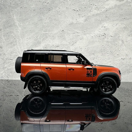 Almost Real Land Rover Defender 110 30th Anniversary Orange Black 1:18 Diecast Model Car - fine detailed model replica