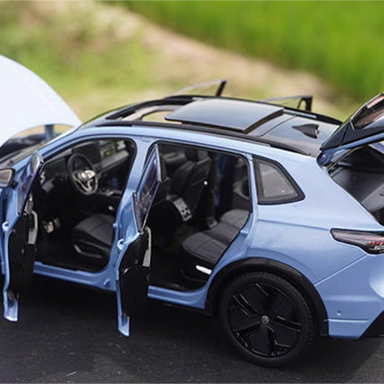 Original Factory SAIC Volkswagen Tiguan L Pro 2024 Blue 1:18 Diecast Model Car - hand-finished display model