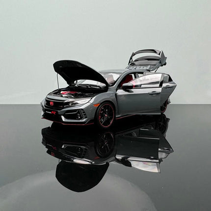 LCD Model Honda Civic Type R FK8 Cement Gray Limited 1:18 Diecast Model Car - studio product photo of the scale model