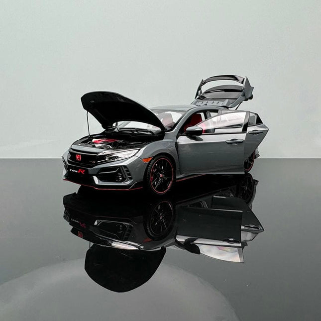 LCD Model Honda Civic Type R FK8 Cement Gray Limited 1:18 Diecast Model Car - studio product photo of the scale model