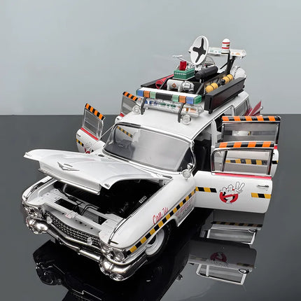 Hot Wheels Ghostbusters ECTO-1 Ghost Fine Edition 1:18 Diecast Model Car - collectible scale model car