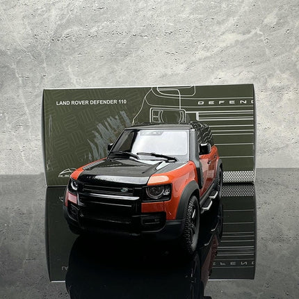 Almost Real Land Rover Defender 110 30th Anniversary Orange Black 1:18 Diecast Model Car - premium collector scale model